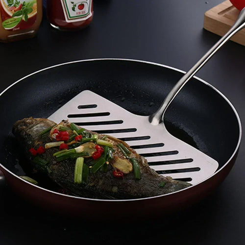 304 Stainless Steel Extra Wide Fish Spatulas Steak Shovel Fish Turner Slotted Beveled Kitchen Cooking Utensils
